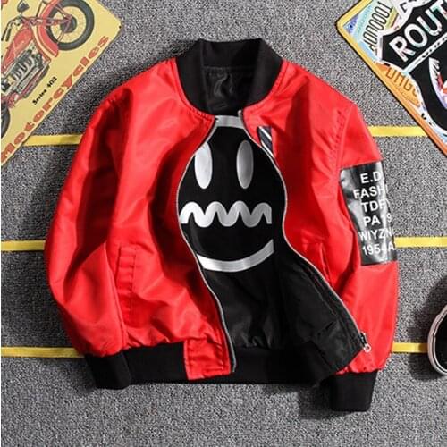 Boys clothing two sides wear jacket double sides big child jacket fashionable coat 2-12 years old
