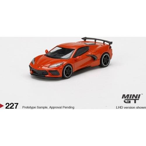 MINI GT 1:64 Chevrolet Corvette Stingray 2020 Sebring Orange Tintcoat RHD Diecast Model Car