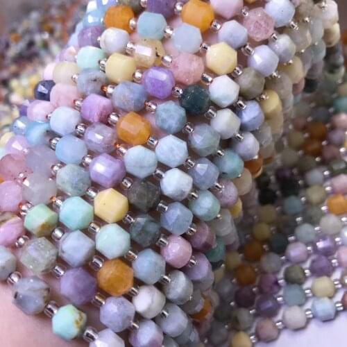 Natural Multi quartz faceted colorful spacer loose beads DIY for jewelry making bracelet necklace perles semi precious design