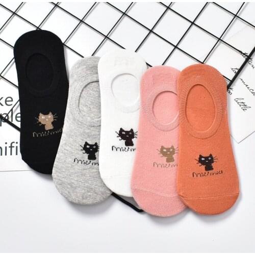 5 Pairs 1 Lot Breathable Women Socks Set Cotton Short Ankle Sock Pack Solid Invisible Non-slip Sock Slippers Low Cut No Show Sox