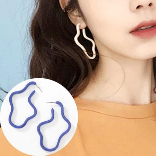 New Fashion Personality Hollow Acrylic Irregular Earrings Punk Exaggerate Wave Earring Women Ladies Geometric Jewelry Gift
