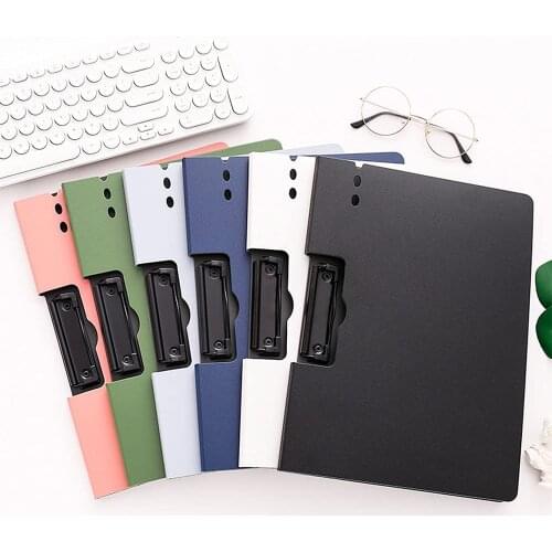 A4 File Folder Clipboard Writing Pad Memo Clip Board Double Clips Test Paper Storage Organizer School Supplies Office Stationary