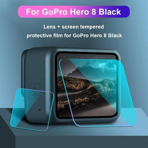 HD Tempered Glass Film for HERO8 Camera Lens Screen Protector Film Dust-proof Protective Sports Video Cameras Action Films