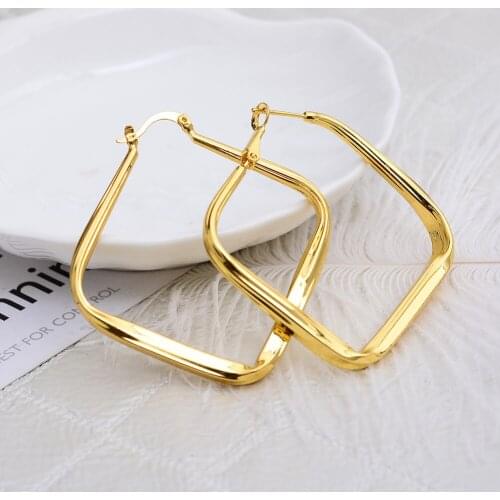 Annayoyo Jewelry 24K Gold ColorNew Arrival Gold Stud Earrings For Gifts New Trendy Fashion Gold Color Earrings Stud Earrings For