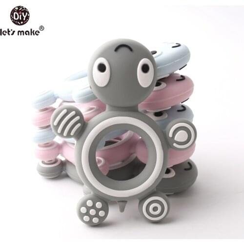 Lets Make 5pcs New Color Silicone Tortoise Pendant BPA Free Teething DIY Nursing Necklace Charms Soft And Safe Baby Teethers