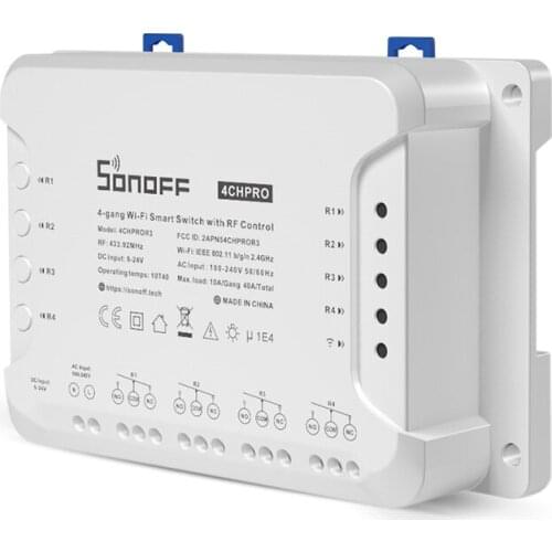 Sonoff 4CH PRO R3 Wifi Smart Switch Inter Lock Inching Lock Mode DIY Timer Switch Via Ewelink APP Work with Alexa Google Home