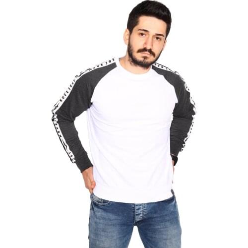 White Sweatshirts 2 Thread Raglan Sleeve Design