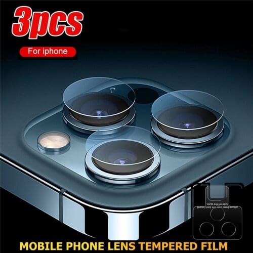 3PCS Camera Protective Glass For iphone 13 11 12 Pro Max X XR XS Max 7 8 Plus Lens Glass Screen Protector Protective Cover Film