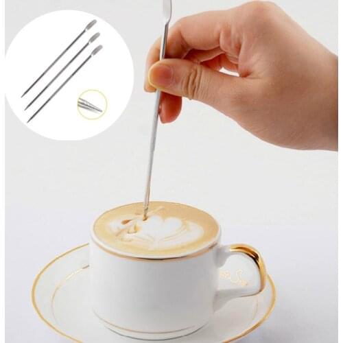 1PC Coffee Decor Coffee Art Pen Stainless Steel Coffee Fancy Stitch Barista Tools For Cappuccino Latte Espresso Decorating New