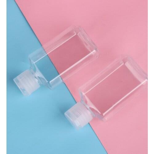 20Pcs 60ml Liquid Soa Sanitizer Empty Bottle Refillable Container Portable Travel Clear Lotion Liquid Dispenser Sample Flip Cap