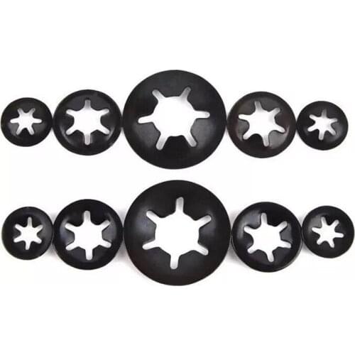 260pcs Starlock Push-on Locking Washers Assorted Kit Star Nut Metal M3 M4 M5 M6 M8 M10 M12 Quick Speed Star Nut Locking Fastener