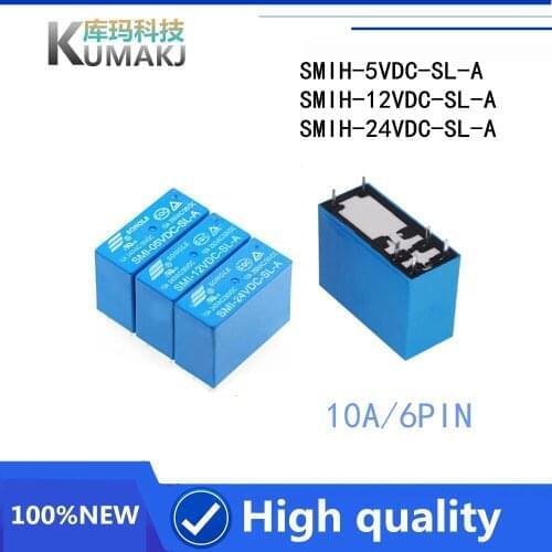 3PCS/lot 100%Original New Relay SMIH-05VDC-SL-A SMIH-12VDC-SL-A SMIH-24VDC-SL-A SMIH 12VDC SL A 10A 6PIN