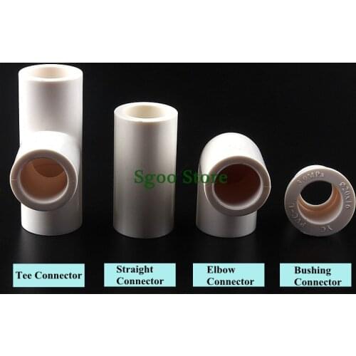 5~50pcs 16mm PVC Water Supply Pipe Fittings Straight Elbow Equal Tee Connectors Plastic Bushing Joint Irrigation Water Parts