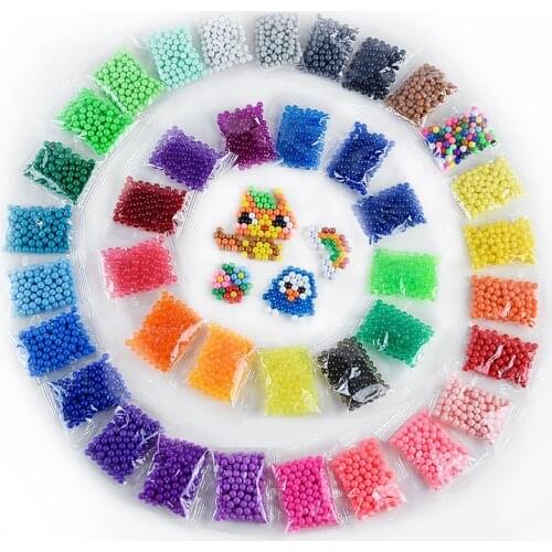 6000pcs / set DIY Water Spray Magic Beads Manual 3D beads 5mm Hama Beads 500g Refill Wholesale beads toys