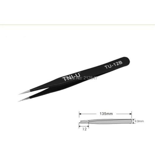 Anti-static Point Tip Stainless Steel Professional Tool Straight Tweezers