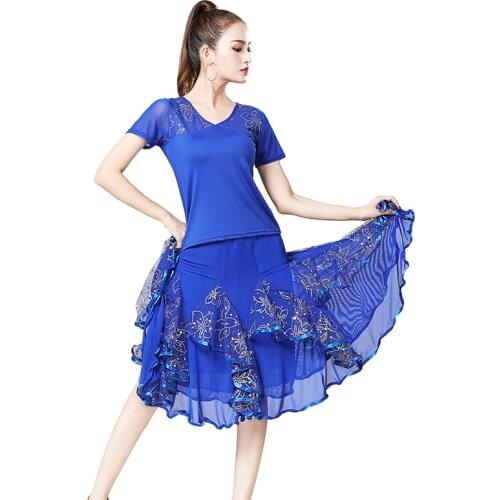 Ballroom Dance Costumes Competition Standard Dance Dress Waltz Dancing Wear Blouse Skirt Tango Performance Wear Outfits