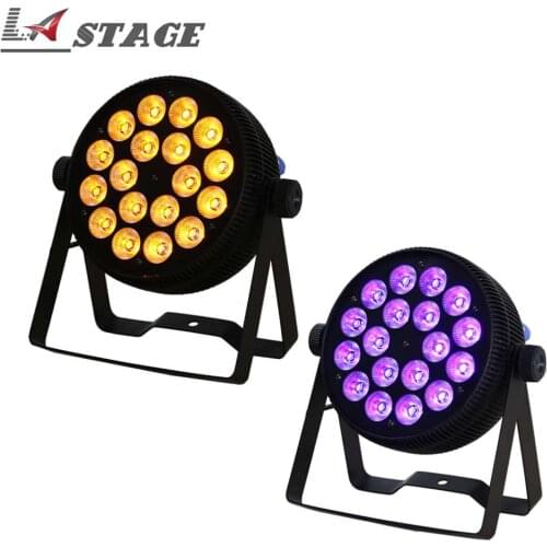 Free Shipping Super Thick Die-Cast Aluminum 18x18 6in1 RGBWA+UV Indoor Led Par Can DMX 512 6CH/10CH Wash Lighting Stage Light