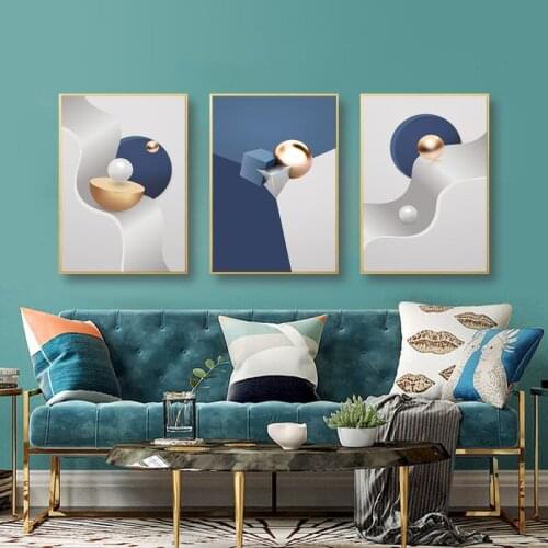 Frameless Modern Living Room Sofa Background Creative Abstract Geometric Decorative Painting Light Luxury Porch Mural Corridor