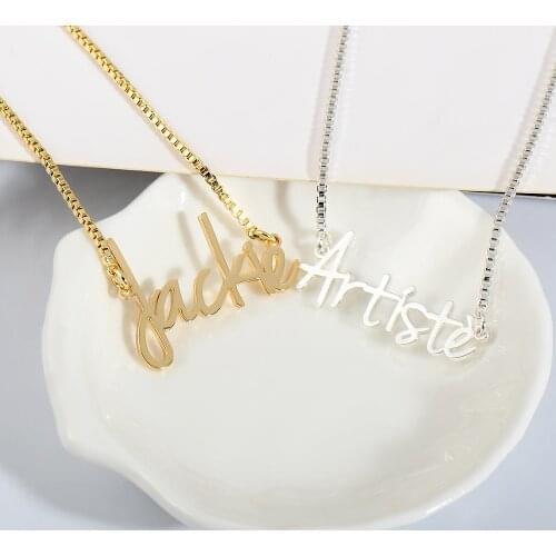 DODOAI Box Chain Custom Necklaces Personalized Name Necklaces Jewelry Personality Letter Choker Necklaces with Name for Women