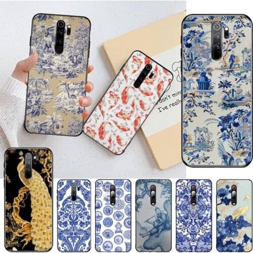 PENGHUWAN Blue and white porcelain TPU black Phone Case Cover Hull for Redmi Note 8 8A 7 6 6A 5 5A 4 4X 4A Go Pro Plus Prime