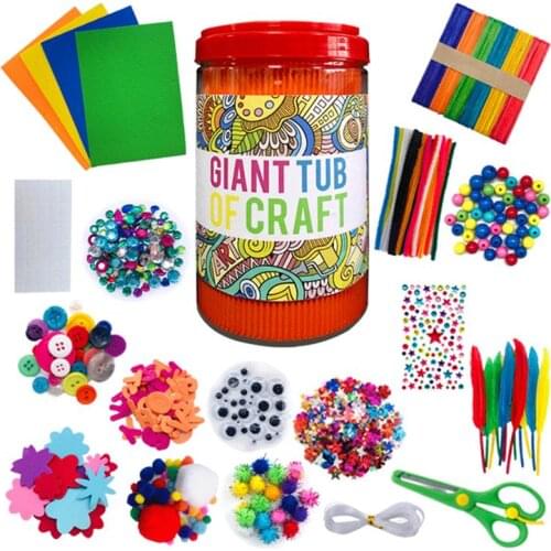 Kids Arts and Crafts Supplies Children DIY Collage School Crafting Materials Supply Set Pipe Cleaner Craft Art Material Kit