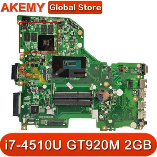 For Acer E5-573 E5-573G Laptop Laptop Motherboard ZRT DA0ZRTMB6D0 Mainboard With CPU i7-4510U GPU GT920M 2GB 100% Fully Tested