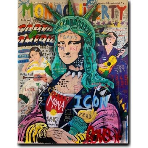 Mona Lisa Liberty Graffiti Art Paintings on the Wall Posters and Prints Matisse Classical Luxury Canvas Pictures Home Decor