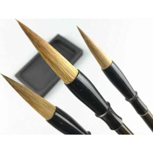 3PCS Chinese Calligraphy Brush Caligrafia Wolf Hair Painting Writing Brush Pen Weasel Hair Brush Pen Tinta China Calligraphy Pen