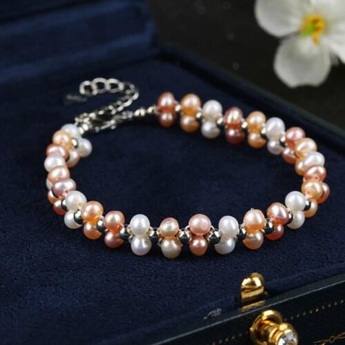 Natural freshwater pearl bracelet Trendy fashion stretch