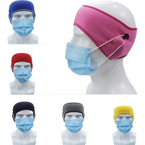 Men women winter sports warm earmuffs anti strangulation button hair band running mouth cover head band cold earmuffs