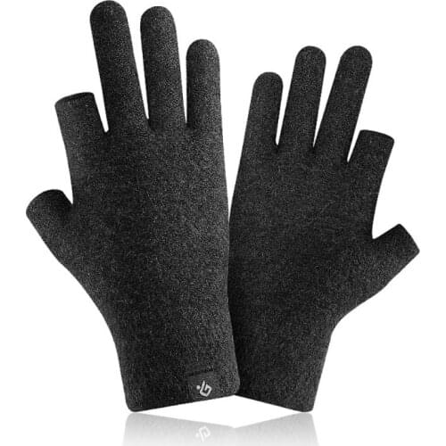2021 Winter Men Write Gloves Two Fingers Exposed Warm Touch Screen Windproof Thin Driving Anti Slip Outdoor Fishing Male Guante