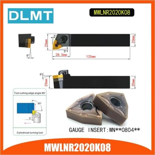 MWLNR2020K08 95 Degree External Turning Tool Holder For WNMG080404 WNMG080408 Used on CNC Lathe Machine