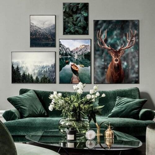 5D Diy Diamond Painting Cross Ctitch Kits Diamond Mosaic Embroidery Nordic Fog Forest Deer Animal Diamond Painting Accessoires