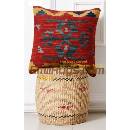 Pillow case 60x60 Gorgeous Kilim Diy New Hand Woven Wool Varies Bedroom