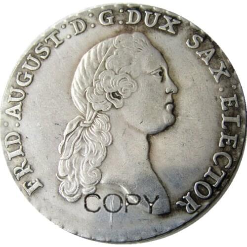 SAXONY ALBERTINE 1 Thaler 1773 EDC - Silver - Friedrich August III Silver Plated Copy Coin