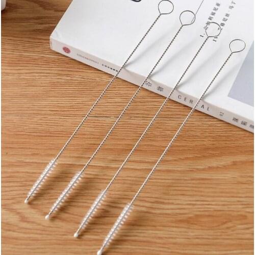 Stainless steel nylon straw cleaning brush 175MM 200MM 240MM Drinking Pipe Cleaner Baby Bottle Clean Tools LX5995