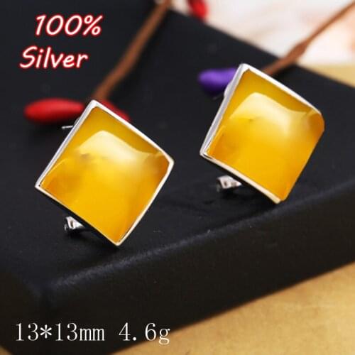 100% 925 Sterling Silver Color Earring Blank 13*13mm DIY Earring Base