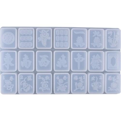 R58E Crystal Epoxy Resin Mold Creative Mahjong Silicone Mould DIY Crafts Jewelry Ornaments Casting Tool