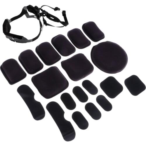 Helmet Chin Strap for Fast/MICH/ACH/IBH Helmets, H-NAPE Suspension System with Bolts and Screws + Protection Cushion Pads