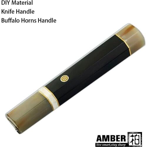 Buffalo Horn Natural Black Ebony Wood Japanese Style Knife Handle Octagonal Handle Crafts Manual DIY Semi-finished Knife Handle