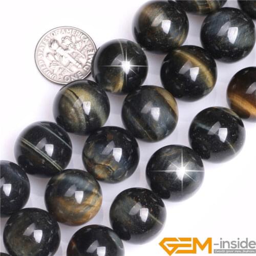 Blue Tigers Eye Stone Round Loose Beads For Jewelry Making Strand 15" DIY Jewelry Making Bead 6mm 8mm 10mm 12mm 14mm Selectable