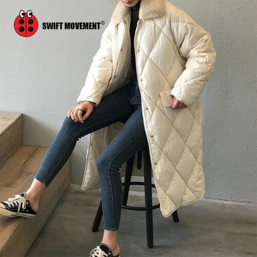 Swiftmovement winter woman Down Jacket Padded Solid Womens oversized Coat Fur collar clothing Parka Thick Warm