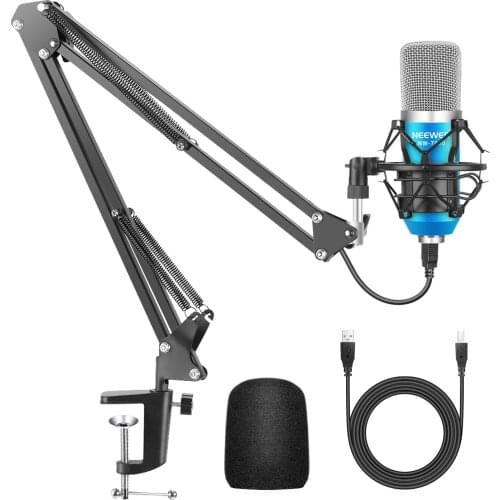 Neewer usb microphone for Windows and Mac with suspension scissor arm stand Shock Mount and table mounting clamp kit for Sound