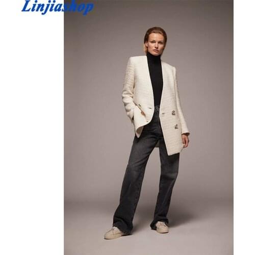 Za new Women Autumn winter Solid color texture Windbreaker Double breasted Coat Long Coat Lady Streetwear Outerwear