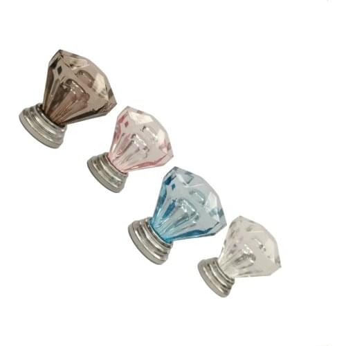 10 Pcs 25mm Acrylic Handle Diamond Shape Crystal Acrylic Handle Kitchen Room Cabinet Drawer Box Crystal Single Hole Handle Knob