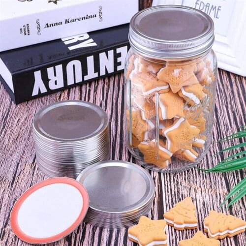 12 pcs Mason Jar Lids with Discs Canning Lid Glass Stainless Steel Tops 70/86mm Diameter Rust Resistant Screw Bands Rings