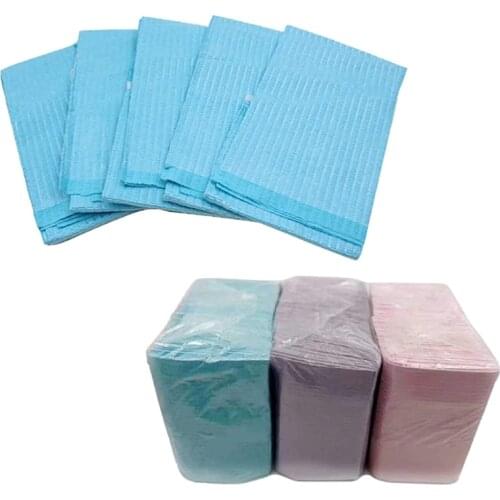 125Pcs 3 Ply Disposable Tattoo Tablecloth Hygiene Dental Bibs Napkins Absorbent Pad for Nail Art Manicure Table Mat