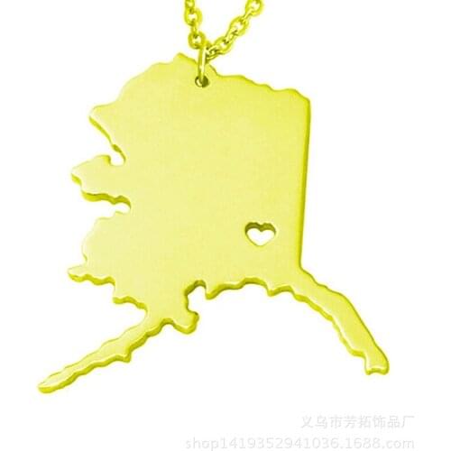 Alaska does not embroider steel necklaces fashionable US state maps are ornaments as gifts for friends