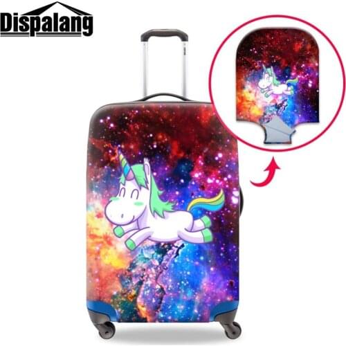 Dispalang Elastic Suitcase Protector Rain Cover Hot Lady Tour Accessory Luggage Cover for Traveling Pretty Sky Unicorn Printing