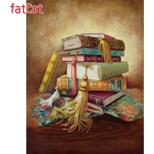 FATCAT book 5d diy diamond painting kits full square round drill diamond embroidery sale wall decoration AE2999